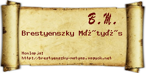 Brestyenszky Mátyás névjegykártya